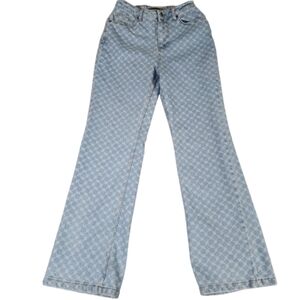 Daily Paper Monogram Denim Jeans Straight Leg High Waist Womens Small